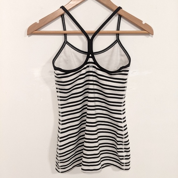 Lululemon Power Y Tank *Luon Light Twin Stripe Black/Black 4 - Picture 13 of 16